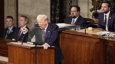 Americký prezident Donald Trump mluví k obma komorám Kongresu. (5. bezna 2025)