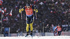 �véd Sebastian Samuelsson b�í stíhací závod v Novém M�st� na Morav�.