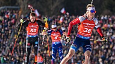 Tomá Mikyska bí stíhací závod v Novém Mst na Morav.