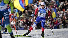 Tereza Voborníková běží stíhací závod v Novém Městě na Moravě.