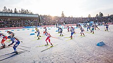 Start �enské �tafety v Novém M�st� na Morav�.