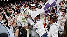 Brahim Díaz z Realu Madrid p�i oslav� gólu do sít� Atléítika Madrid v úvodním...
