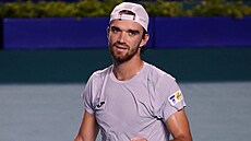 Tomá Machá oslavuje vítzství v semifinále turnaje v Acapulcu.