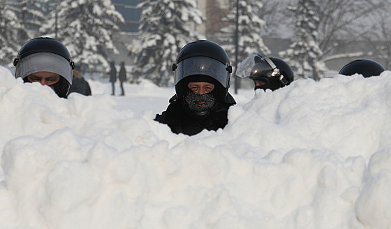 Protest na podporu Alexeje Navalného v Krasnojarsku (31. ledna 2021)