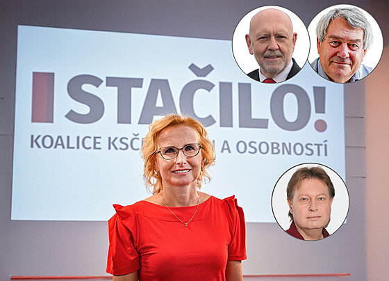 Kateina Konená (hlavní snímek). Zleva nahoe: Leo Luzar, Vojtch Filip a Jií...