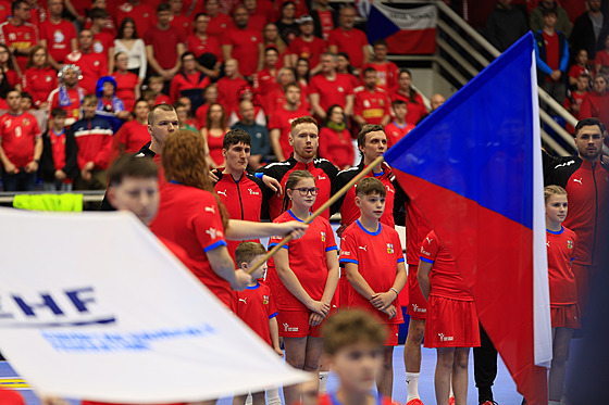 �e�tí házenká�i p�ed zápasem s Chorvatskem.