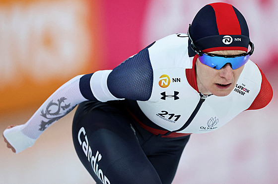 Martina Sáblíková míí pro svtové stíbro na trojce v Hamaru.