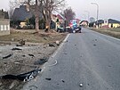 Ve Vod�anech se srazila dv� osobní auta.