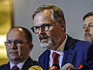 Premiér Petr Fiala po jednání lídr stran ve Snmovn (13. bezna 2025)