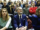Debatu premira Petra Fialy na Fakult socilnch studi Masarykovy univerzity...