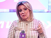 Mluví ruského ministerstva zahranií Maria Zacharovová v Moskv (5. bezna...
