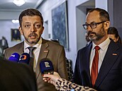 éf STAN Vít Rakuan a europoslanec Jan Farský ped jednáním stran o obran