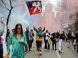 V B�lehrad� demonstrovalo p�es 100 000 lidí proti korupci. (15. b�ezna 2025)