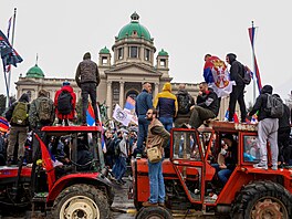 V B�lehrad� dnes demonstrovalo p�es 100 000 lidí proti korupci. (15. b�ezna...