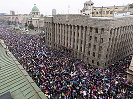 V B�lehrad� demonstrovalo p�es 100 000 lidí proti korupci. (15. b�ezna 2025)