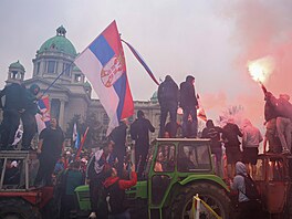 V B�lehrad� demonstrovalo p�es 100 000 lidí proti korupci. (15. b�ezna 2025)