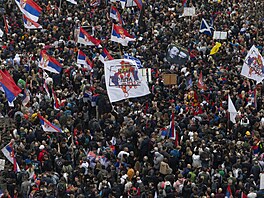 V B�lehrad� demonstrovalo p�es 100 000 lidí proti korupci. (15. b�ezna 2025)