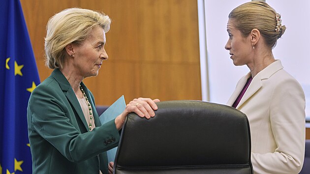 Ursula von der Leyenov a Kaja Kallasov po pedstaven strategie na poslen obrany Unie do roku 2030 (19. bezna 2025)