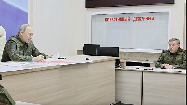 Rusk� prezident Vladimir Putin na n�v�t�v� Kursk� oblasti. (12. b�ezna 2025)