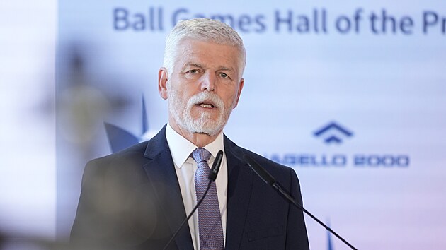 Prezident Petr Pavel na konferenci Nae bezpenost nen samozejmost v Movn Praskho hradu.
