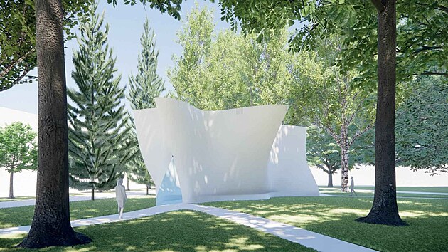 Nvrhy nov kaple v parku Litomylsk nemocnice, kter pedstavil nizozemsk architekt Winy Maas.