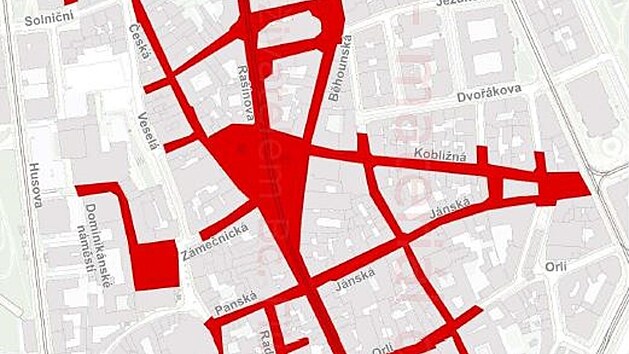 Mapa m�st, kam maj� z�kaz vjezdu lid� na elektrick�ch jednokolk�ch.