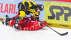 Marek Baránek z Litvínova a Petr Sikora z Tince (dole).