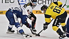 Finský úto�ník v brn�nských slu�bách Arttu Ilomäki (vlevo) na vhazování, které...