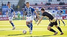Jan Kliment z Olomouce v utkání s Hradcem Králové.