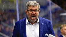 Trenér brn�nské Komety Kamil Pokorný se raduje po gólu proti Karlovým Var�m.