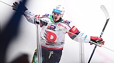 Pardubický Jasper Weatherby slaví trefu proti eským Budjovicím.