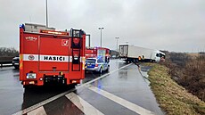 Nehoda kamionu na D7 (13. b�ezna 2025)