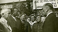 Prezident republiky Dr. Edvard Bene 18. ervence 1946 ped pedáním...