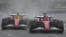 Charles Leclerc a Lewis Hamilton b�hem Velké ceny Austrálie.
