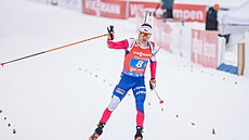 Michal Krmá bhem smíené tafety na Pokljuce