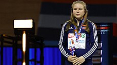 �tvrtka�ka Henriette Jaegerová se st�íbrnou medailí na halovém mistrovství...