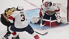 David Pastr�ák (88) z Boston Bruins zakon�uje v zápase s Florida Panthers,...