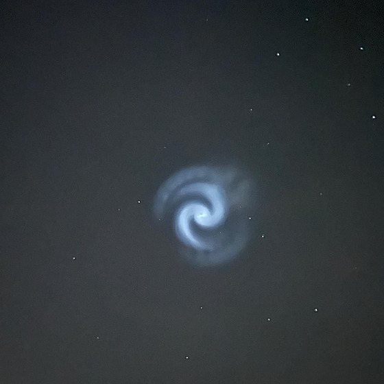 Spirálová mlhovina z rakety Falcon 9 k vid�ní na obloze z mnoha míst, nap�íklad...