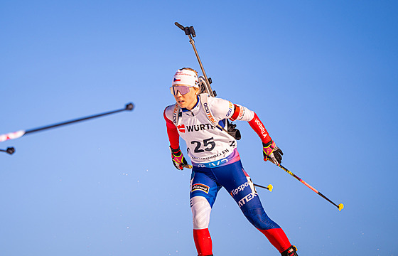 Tereza Voborníková na trati stíhacího závodu na Holmenkollenu