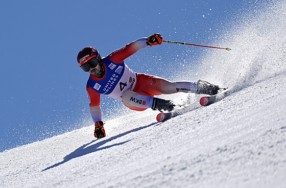 Loïc Meillard si v Sun Valley dojel pro první místo v ob�ím slalomu.