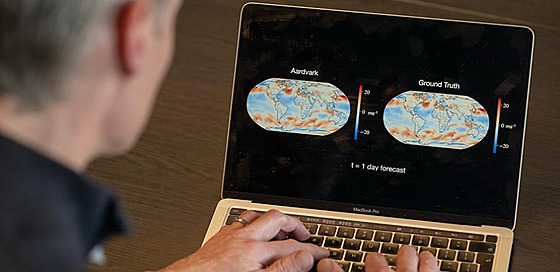 Nová AI technologie Aardvark Weather na p�edpovídání po�así.