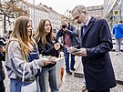 Petr Fiala zahájil kampa� SPOLU na pra�ském And�lu. (25. 3. 2025)