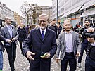 Petr Fiala zahájil kampa� SPOLU na pra�ském And�lu. (25. 3. 2025)