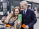 Petr Fiala zahájil kampa� SPOLU na pra�ském And�lu. (25. 3. 2025)