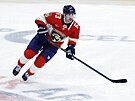 Brad Marchand p�i rozbruslení p�ed utkání s Utahem.