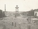 Vyrabovaná muniní továrna v Police na podzim 1938.
