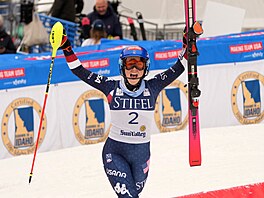 Mikaela Shiffrinová slaví 101. výhru v závod Svtového poháru. V Sun Valley...