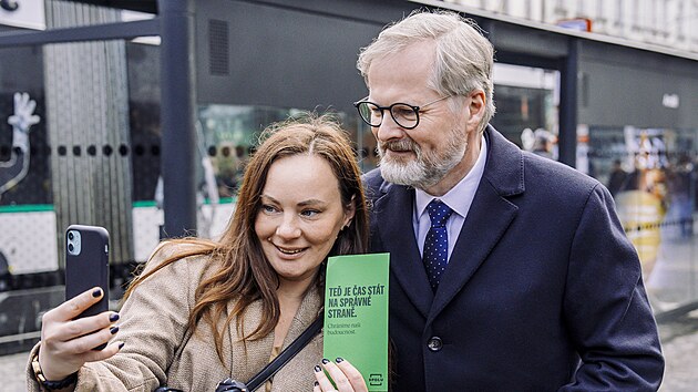 Petr Fiala zahájil kampa SPOLU na praském Andlu. (25. 3. 2025)