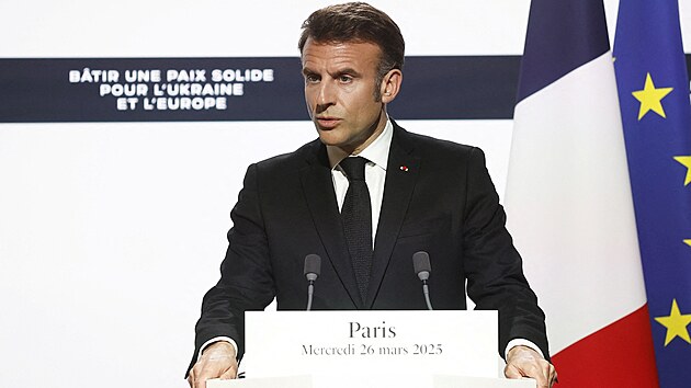 Francouzsk� prezident Emmanuel Macron (26. b�ezna 2025)