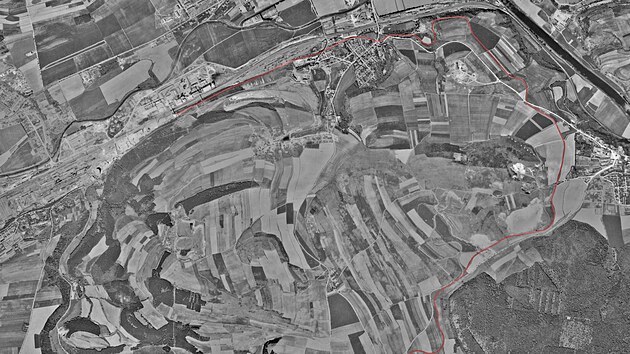 Leteck mapa z roku 1952 s vyznaenou trasou malodrhy